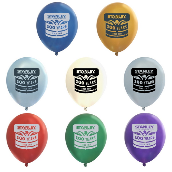 9MET Metallic 9" Latex Balloons with custom imp...